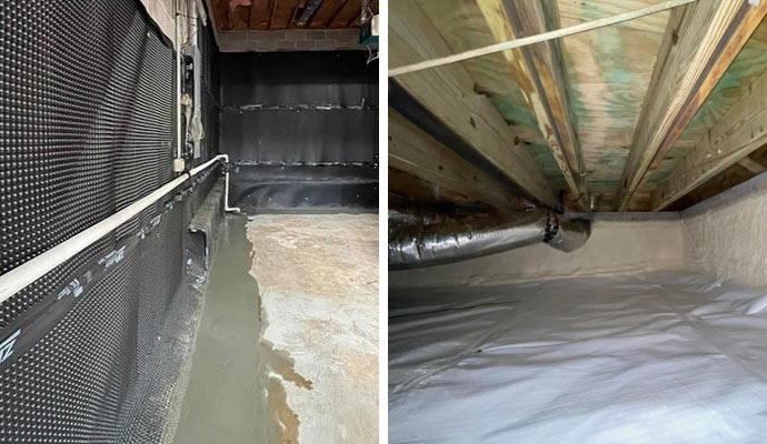 Basement and crawlspace waterproofing