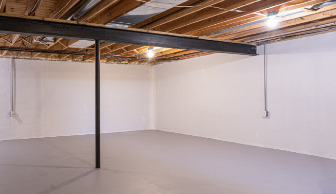Clean basement wall