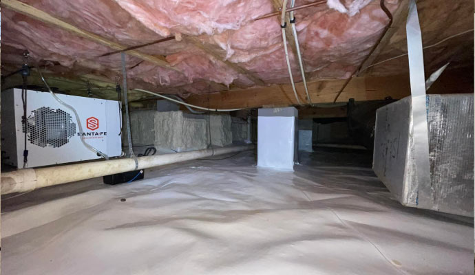 Dehumidification in crawl-space