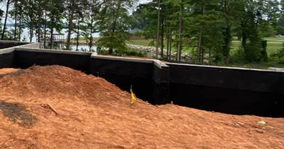 Exterior foundation walls waterproofing