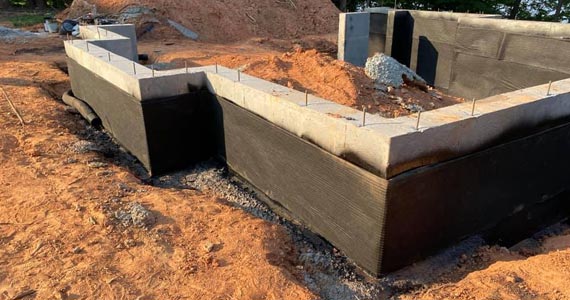 Waterproofing exterior foundation wall
